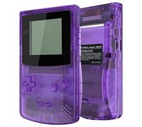 eXtremeRate Carcasa Transparente IPS Ready para Game Boy Color (GBC), Compatible con OSD IPS y LCD Estándar, Kit de Funda con Botones para Game Boy - Sin Consola ni Pantalla, Violeta