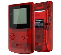 eXtremeRate Carcasa Transparente IPS Ready para Game Boy Color (GBC), Compatible con OSD IPS y LCD Estándar, Kit de Funda con Botones para Game Boy - Sin Consola ni Pantalla, Rojo