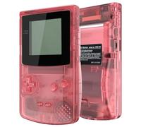 eXtremeRate Carcasa Transparente IPS Ready para Game Boy Color (GBC), Compatible con OSD IPS y LCD Estándar, Kit de Funda con Botones para Game Boy - Sin Consola ni Pantalla, Rosáceo