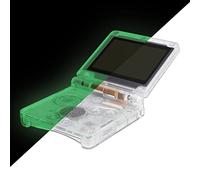 eXtremeRate Carcasa Transparente para Gameboy Advance SP, Funda Cubierta con Botones, Compatible con Todos IPS y LCD Estándar - Sin Consola ni Pantalla IPS, Brilla en Oscuridad