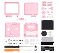 eXtremeRate Carcasa Transparente para Gameboy Advance SP, Funda Cubierta con Botones, Compatible con Todos IPS y LCD Estándar - Sin Consola ni Pantalla IPS, Rosa