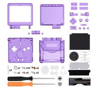 eXtremeRate Carcasa Transparente para Gameboy Advance SP, Funda Cubierta con Botones, Compatible con Todos IPS y LCD Estándar - Sin Consola ni Pantalla IPS, Violeta