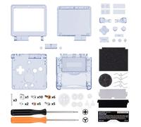 eXtremeRate Carcasa Transparente para Gameboy Advance SP, Funda Cubierta con Botones, Compatible con Todos IPS y LCD Estándar - Sin Consola ni Pantalla IPS, Hielo Azul
