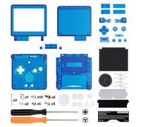 eXtremeRate Carcasa Transparente para Gameboy Advance SP, Funda Cubierta con Botones, Compatible con Todos IPS y LCD Estándar - Sin Consola ni Pantalla IPS, Azul
