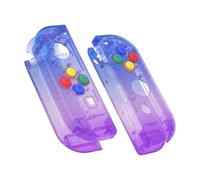 eXtremeRate Carcasa Transparente para Nintendo Switch & OLED Accesorios Funda de Agarre Shell Placa con Botones para Nintendo Switch Joycons OLED No Incluye Carcasa de Consola(Bluebell Gradiente)
