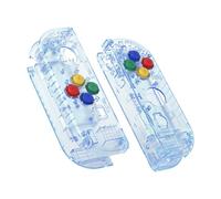 eXtremeRate Carcasa Transparente para Nintendo Switch & OLED Accesorios Funda de Agarre Shell Placa con Botones para Nintendo Switch Joycons OLED No Incluye Carcasa de Consola(Hielo Azul)