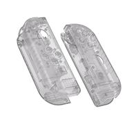 eXtremeRate Carcasa Transparente para Nintendo Switch & OLED Accesorios Funda de Agarre Shell Placa con Botones para Nintendo Switch Joycons OLED No Incluye Carcasa de Consola(Negro)