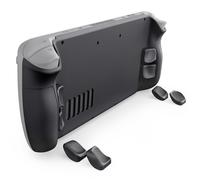 eXtremeRate Carcasa Trasera con Botones Intercambiables para Steam Deck LCD & OLED, Repuesto Ergonómico con Empuñaduras L4 L5 R4 R5 para Steam Deck - con 2 Botones de Altura Ajustable (Negro)