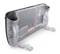 eXtremeRate Carcasa Trasera con Botones Intercambiables para Steam Deck LCD & OLED, Repuesto Ergonómico con Empuñaduras L4 L5 R4 R5 para Steam Deck - con 2 Botones de Altura Ajustable (Transparente)
