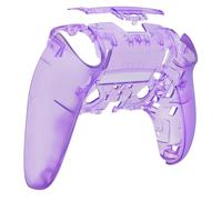 eXtremeRate Carcasa trasera personalizada compatible con controlador PS5 Edge, cubierta trasera de repuesto de color morado atómico transparente compatible con controlador PS5 Edge