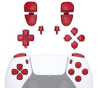 eXtremeRate D-Pad R1 L1 R2 L2 Gatillos Share Options Acción Reemplazo Botones Completo para ps5 Control Teclas de Repuesto Botón Compatible con ps5 Control BDM-030/040/050 Modelo(Rojo Pasión)