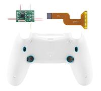 eXtremeRate Dawn 2.0 FlashShot con Remap Kit para ps4 Control CUH-ZCT2,Board de Actuelización&Carcasa Trasera&2 Botones Traseros&2 Gatillos Bloqueos para ps4 Mando JDM 040/050/055(Blanco)