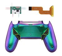 eXtremeRate Dawn Programable Remap Kit Botón de Reasignación para ps4 con Board de Actuelización&Carcasa Trasera Diseñada&4 Botones Traseros para ps4 Mando JDM 040/050/055(De Violeta a Verde)