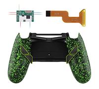 eXtremeRate Dawn Programable Remap Kit Botón de Reasignación para ps4 con Board de Actuelización&Carcasa Trasera Diseñada&4 Botones Traseros para ps4 Mando JDM 040/050/055(Salpicadura Verde)