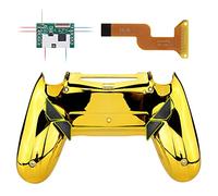 eXtremeRate Dawn Programable Remap Kit Botón de Reasignación para ps4 con Board de Actuelización&Carcasa Trasera Diseñada&4 Botones Traseros para ps4 Mando JDM 040/050/055(Oro Cromo)