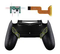eXtremeRate Dawn Programable Remap Kit Botón de Reasignación para ps4 con Board de Actuelización&Carcasa Trasera Diseñada&4 Botones Traseros para ps4 Mando JDM 040/050/055(Salpicadura Negra)