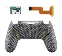 eXtremeRate Dawn Programable Remap Kit Botón de Reasignación para ps4 con Board de Actuelización&Carcasa Trasera Diseñada&4 Botones Traseros para ps4 Mando JDM 040/050/055(Fibra de Carbono)