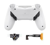 eXtremeRate Dawn Tipo C Versión Remap Kit para ps4 Slim Pro JDM-040/050/055 Mando con 6 Perfiles de Mapeo Carcasa Trasera Rediseñada y 4 Botones Traseros-Sin Controlador(Blanco)