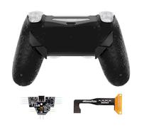 eXtremeRate Dawn Tipo C Versión Remap Kit para ps4 Slim Pro JDM-040/050/055 Mando con 6 Perfiles de Mapeo Carcasa Trasera Rediseñada y 4 Botones Traseros-Sin Controlador(Salpicaduras Negras)
