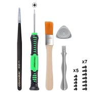 eXtremeRate Destornillador PH00 para ps4 Control Un juego Herramienta de Destornillador Cruz con Tornillos para ps4 Slim Pro Pinzas y Cepillo de Limpieza para ps4 Mando Herramienta para PS3