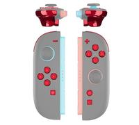 eXtremeRate DIY Botones Completos para Joycon 2, Teclas ABXY, Cruceta D-Pad, + - C, Home, Capture, Release, Botones L R ZR ZL, Gatillos y Resortes de Repuesto para Nintendo Switch 2 (Cromo Rojo)