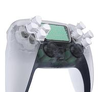 eXtremeRate Dos Tono Color Botones de Reemplazo para ps5 Accesorios Botones de Dirección Dpad Botones de Acción Sin Impresión de Letra D-Pad Teclas Botón para ps5 Mando(Robot Blanco & Claro)