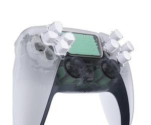 eXtremeRate Dos Tono Color Botones de Reemplazo para ps5 Accesorios Botones de Dirección Dpad Botones de Acción Sin Impresión de Letra D-Pad Teclas Botón para ps5 Mando(Robot Blanco & Claro)