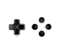 eXtremeRate Dos Tono Color Botones de Reemplazo para ps5 Control Accesorios Botones de Dirección Dpad Botones de Acción Sin Impresión de Letra D-Pad Teclas Botón para ps5 Mando(Negro&Transparente)