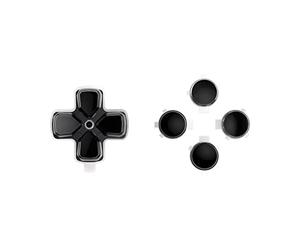 eXtremeRate Dos Tono Color Botones de Reemplazo para ps5 Control Accesorios Botones de Dirección Dpad Botones de Acción Sin Impresión de Letra D-Pad Teclas Botón para ps5 Mando(Negro&Transparente)