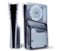 eXtremeRate eXcover Carcasa Superior e Inferior de Repuesto Compatible con ps5 Slim con Lector de Discos, Paneles Laterales y Tapa Trasera con Ventilación Placa para ps5 Slim Consola-Azul Hielo Claro