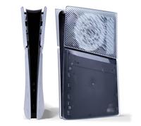 eXtremeRate eXcover Carcasa Superior e Inferior de Repuesto Compatible con ps5 Slim Edición Digital, Paneles Laterales y Tapa Trasera con Ventilación para ps5 Slim Digital Consola - Azul Hielo Claro