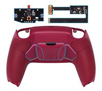 eXtremeRate Goma Grip Programable RISE4 Remap Kit para ps5 Mando Modelo BDM-010 BDM-020 Actualización Board & Carcasa Trasera & 4 Palancas Botones para ps5 Control-NO Incluye Mando(Cosmic Red)