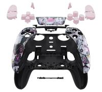 eXtremeRate Juego Completo de Botones de Carcasa táctil Compatible con Controlador P S 5 Edge, Bonito diseño de Conejo Punky Bunny, Placas Delanteras y traseras compatibles con Controlador de Borde