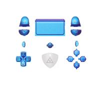 eXtremeRate Juego completo de botones de repuesto para PS4 Slim Pro CUH-ZCT2 con símbolos clásicos, color morado y azul, compatible con kit LED PS4 DTFS, controlador no incluido