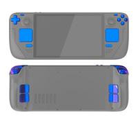 eXtremeRate Juego Completo de Botones de Repuesto para Steam Deck OLED ABXY D-pad Trackpad Botones Frontales Bumpers y Gatillos con Herramienta para Steam Deck OLED-Consola NO incluida(Azul a Violeta)