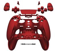 eXtremeRate Juego Completo de Carcasa con Botones, Cubierta de Panel táctil Compatible con Controlador PS5 Edge, Color Rojo Escarlata, Repuesto Decorativo de Repuesto para Placas Delanteras traseras