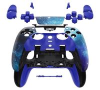 eXtremeRate Juego Completo de Carcasa con Botones, Cubierta de Panel táctil Compatible con Controlador PS5 Edge, Repuesto de Nebulosa Azul, Placas Delanteras traseras compatibles con Controlador PS5
