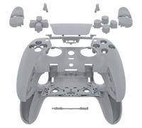 eXtremeRate Juego completo de carcasa con botones para panel táctil compatible con controlador PS5 Edge, New Hope Gray de repuesto decorativo, placas delanteras traseras compatibles con controlador