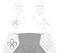 eXtremeRate Kit de Botones Compatible con ps5 Edge Control - Repuesto de D-Pad, Share, Options, Botones de Acción, R1 L1 R2 L2 Teclas Compatible con ps5 Edge, Mando NO Incluido (Blanco)