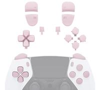 eXtremeRate Kit de Botones Compatible con ps5 Edge Control - Repuesto de D-Pad, Share, Options, Botones de Acción, R1 L1 R2 L2 Teclas Compatible con ps5 Edge, Mando NO Incluido (Rosa)