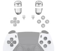 eXtremeRate Kit de Botones Compatible con ps5 Edge Mando - Repuesto de D-Pad, Share, Options, Botones de Acción, R1 L1 R2 L2 Teclas Compatible con ps5 Edge, Mando NO Incluido (Brilla en Oscuridad)