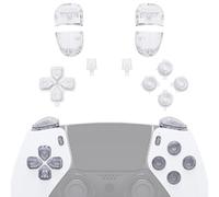 eXtremeRate Kit de Botones Compatible con ps5 Edge Mando - Repuesto de D-Pad, Share, Options, Botones de Acción, R1 L1 R2 L2 Teclas Compatible con ps5 Edge, Mando NO Incluido (Claro)