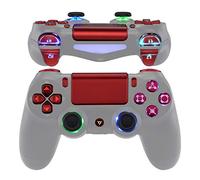 eXtremeRate Kit de Botones LED Multicolor para ps4 Mando CUH-ZCT2 - DIY Mod DTFS 2.0 con D-pad, L1R1 R2L2 Gatillos, Joysticks, ABXY, Home Teclas con Símbolos para ps4 (Sin Control) - Rojo Escarlata