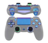 eXtremeRate Kit de Botones LED Multicolor para ps4 Mando CUH-ZCT2 - DIY Mod DTFS 2.0 con D-pad, L1R1 R2L2 Gatillos, Joysticks, ABXY, Home Teclas con Símbolos para ps4 (Sin Control) - Azul a Violeta