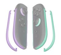eXtremeRate Kit de Tiras Decorativas de Reemplazo para Joycon 2, Cubierta Lateral Personalizada, DIY Tiras de Decoración con Herramienta de Palanca para Nintendo Switch 2 (Morado+Verde)