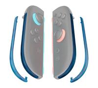 eXtremeRate Kit de Tiras Decorativas de Reemplazo para Joycon 2, Cubierta Lateral Personalizada, DIY Tiras de Decoración con Herramienta de Palanca para Nintendo Switch 2 (Azul Transparente)