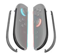 eXtremeRate Kit de Tiras Decorativas de Reemplazo para Joycon 2, Cubierta Lateral Personalizada, DIY Tiras de Decoración con Herramienta de Palanca para Nintendo Switch 2 (Negro Transparente)