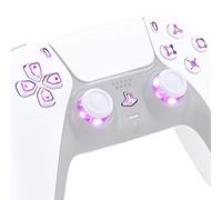 eXtremeRate LED Botones para ps5 Control BDM-010 BDM-020 Multicolores Joysticks D-pad Acción Share Home Botón Luminoso Teclas DTF LED Kit para ps5 Mando-No Incluye Control(Simbolos Blanco)