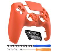 eXtremeRate Luna Rediseñado Carcasa Frontal con Panel Táctil Compatible con ps5 BDM-010/020/030/040/050 Control Placa Frontal Funda Portectora Compatible con ps5 Mando(Naranja)