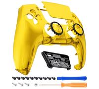 eXtremeRate Luna Rediseñado Carcasa Frontal con Panel Táctil Compatible con ps5 BDM-010 BDM-020 BDM-030 BDM-040 Control Placa Frontal Funda Portectora Compatible con ps5 Mando(Dorado Cromo)